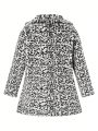 Women'S Plus Size Leopard Print Front Open Jacket