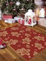 SHEIN Christmas Gingerbread Pattern Living Room/kitchen Carpet