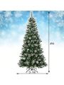 Gymax 8 FT Artificial Christmas Tree Snow Flocked Hinged Tree w/ Red Berries