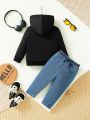 Infant Boys' Street Style Fashionable Hoodie And Jeans Set
