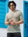 Men'S Short Sleeve Knitted Hollow Out Top