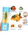 1pc Electric USB Rechargeable Juicer Blender With USB Cable, 12.85oz Juicer Cup Mini Automatic Fruit Smoothie Vegetable Cutter Maker Drink Bottle Juicer Accessories