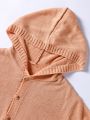 Men's Solid Color Knitted Casual Hooded Cardigan
