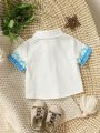 Baby Boy's Vintage Print Short Sleeve Shirt Cute Casual Simple Fashion For Spring And Summer