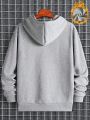 Men Letter Graphic Thermal Lined Drawstring Hoodie
