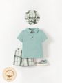 Cozy Cub Baby Boy 3pcs/Set T-Shirt, Shorts, And Hat Outfit