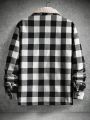 Manfinity Homme Men's Plaid Patchwork Collar Shirt Jacket