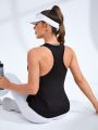 Women's Slim Fit Sports Vest With Mesh Patchwork On Back