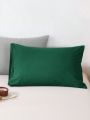 1pc Dark Green Fleece Pillowcase