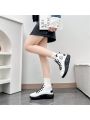 Korean-style High Top White Shoes For Women Students With Thick Platform, Breathable And Smell-free, Fashionable And Versatile Shoes For Women
