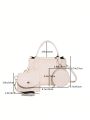 Fashionable Crocodile Print Pu Leather 3pcs Set Handbag & Crossbody Bag For Women