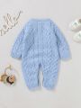 Baby Boy Cable Knit Button Detail Sweater Jumpsuit