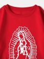 Women's Long Sleeve Sweatshirt With Virgin Mary Print