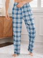 Men's Plaid Pattern Lounge Pants With Pockets