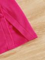 SHEIN Kids FANZEY Toddler Girls Button Detail Split Hem Skirt