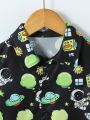 SHEIN Kids QTFun Little Boys' Space Element Printed Shirt