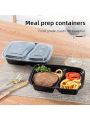 Food Prep Containers 50 Pack Meal Prep Containers for Food 2 Compartment Bento Lunch Box Container, 32 oz  Safe Usage