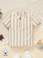 SHEIN Baby Boy Casual Simple Retro Striped T-shirt