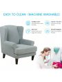 Wingback Armchair Cover Stretch Slipcover Elastic Wing Chair Cvoer Protector 2 Pieces