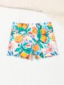 Baby Boys' Plant And Fruit Pattern Printed Swimwear Shorts