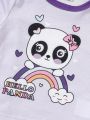 2 Sets Baby Girls' Panda Print Pajamas Set