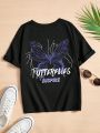 Teen Girl Butterfly & Letter Graphic Tee