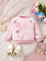 Baby Girls' Furry Star Pattern Sweatshirt