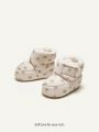 Cozy Cub Winter Cartoon Bear Pattern Baby Shoes Warm Plush Boots For Infants