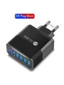 1pc Black Quick Charge 3.0 6-port Usb Wall Charger 30w With Eu Plug Adapter For Iphone Xiaomi Samsung And Other Multiple-port Cell Phone Charging