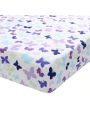 Brandream 3 Piece Baby Crib Bedding Sets for Girls Purple Butterfly Nursery Bedding Set | Baby Quilt, Fitted Crib Sheet, Dust Ruffle Included