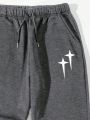 Men's Drawstring Waist Five-pointed Star Printed Jogger Pants
