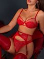 Women'S Sexy Lingerie Set With Garter Belt (Valentine'S Day Style)