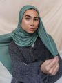1pc Soft Solid Color Headscarf Silk & Blend Hijab