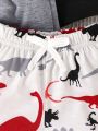 Baby Boy 3pcs Dinosaur Print Bow Front Shorts