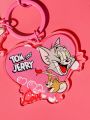 TOM & JERRY X SHEIN Valentine's Day Heart Shaped Keychain Or Handbag Pendant