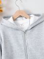 Teen Girls' Hooded Sweatshirt With Kangaroo Pocket And Zipper