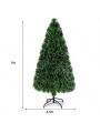 Gymax Pre-Lit Fiber Optic 5' Artificial Christmas Tree PVC Tips Metal Stand