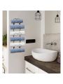 Auledio Metal Towel Rack, Wall Mounted 6 Tier Towel Rack Bar for Bathroom Storage Bath Towels