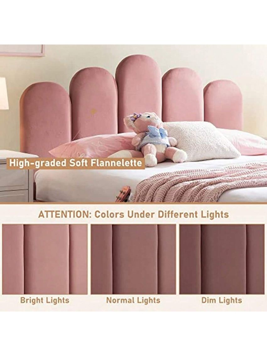 Bed Frame with Storage & Headboard, Upholstered Platform Bed with Hydraulic Storage System, No Box Spring Needed Bed Frame with Wood Slats Support, Easy Assembly