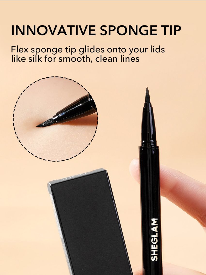 SHEGLAM Eye Affinity Waterproof Eyeliner Sweatproof Matte Eyeliner Pencil Ultra-Fine No Smudge Long Lasting Black Eyeliner Professional Eye Make Up