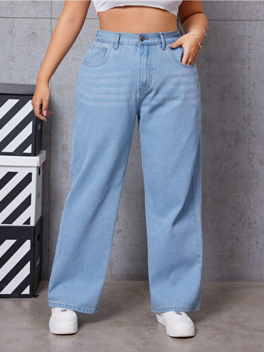 Plus Size Straight Leg Jeans