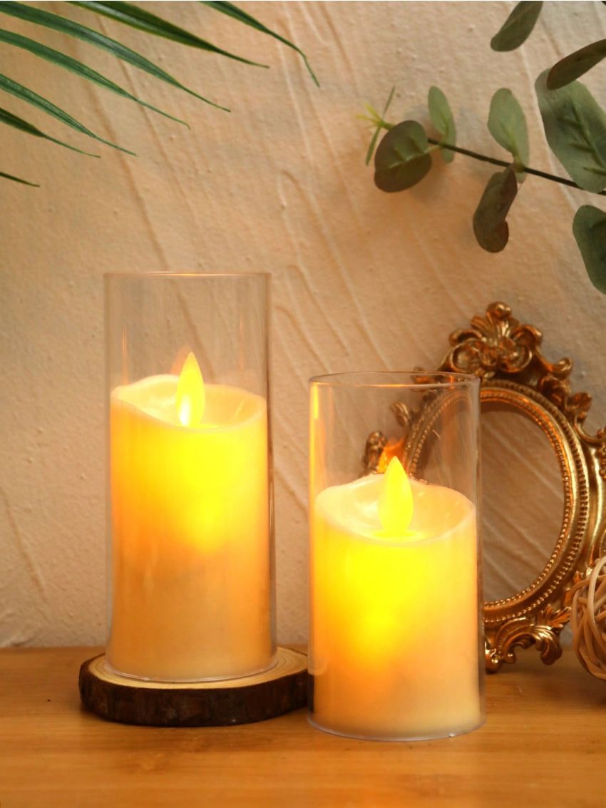 1pc LED Flameless Candle, Candle Shaped Decorative Night Light For Home Decor