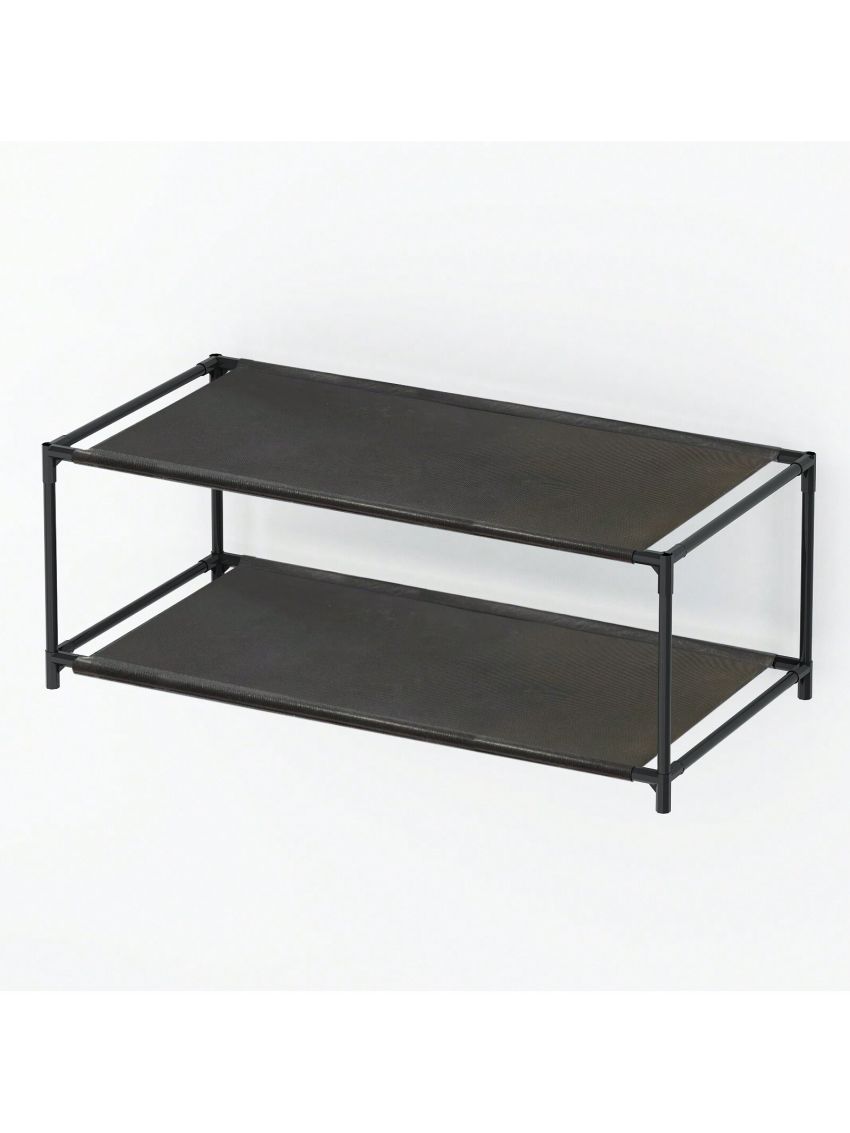 10 Tiers Shoe Rack, Simple Houseware 10-Tier Shoe Rack Storage Organizer 30-Pair, Easy Assembled Shoe Tower Stand, Sturdy Shoe Stand, Non-Woven Fabric Shoe Shelf Organizer Closet for Home, Black