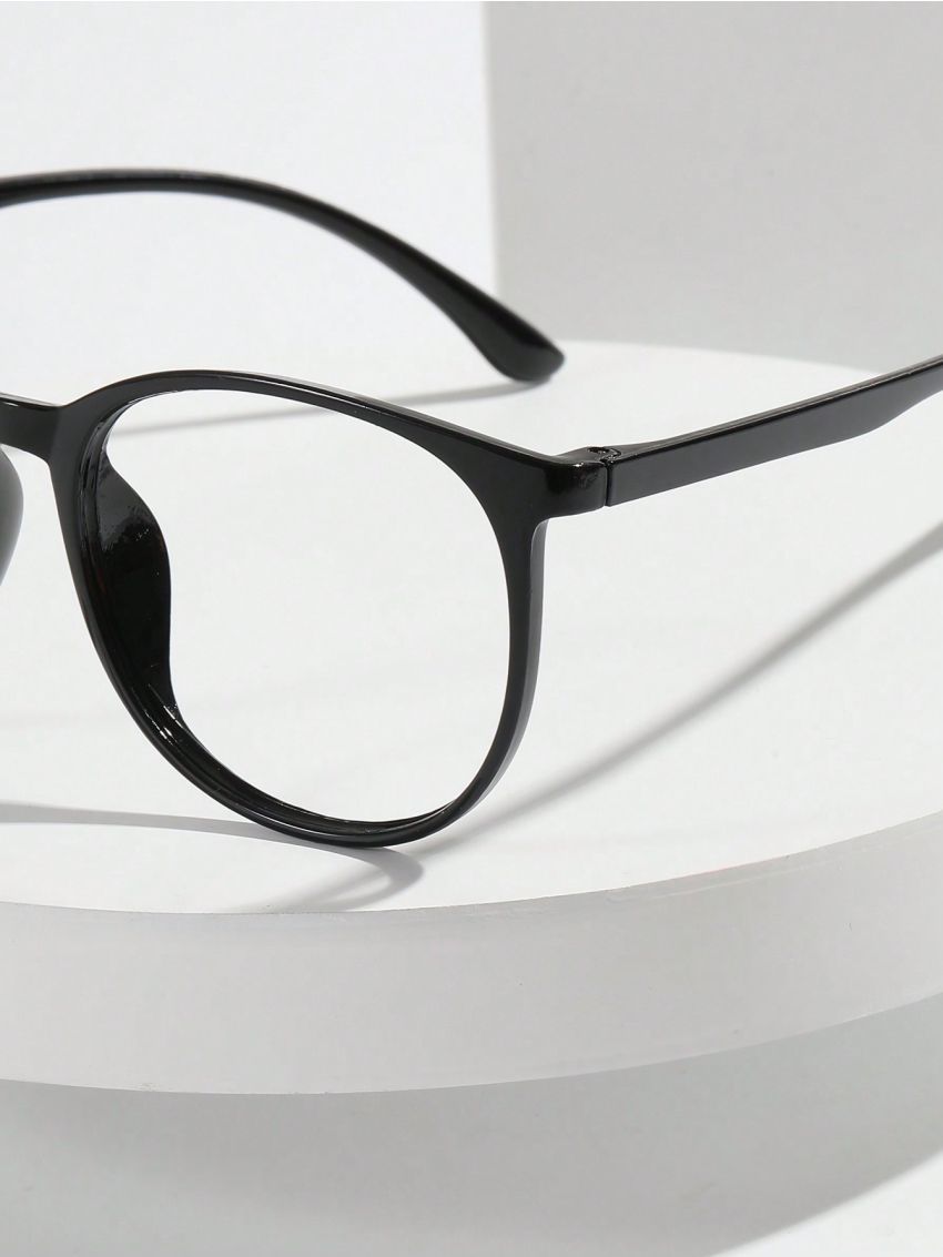 1pc Men's Business Eyeglass Frame Transparent & Elliptical Empty Glasses, Suitable For Daily Wear