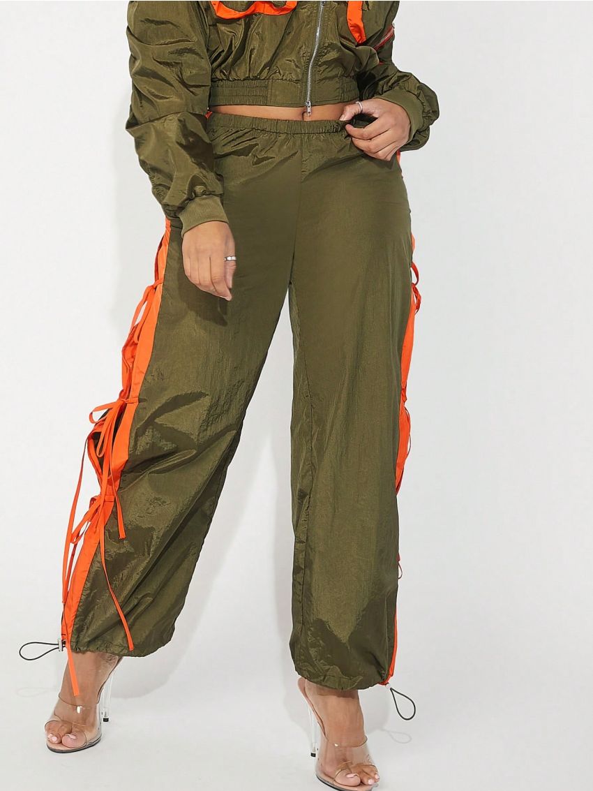 Minami Contrast Tie Side Drawstring Pants