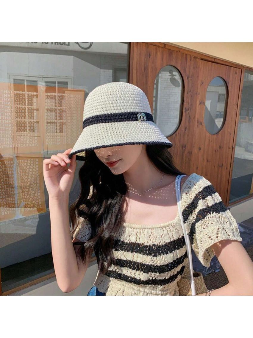 1pc Sun Protection Wide Brim Fisherman Hat For Large Head