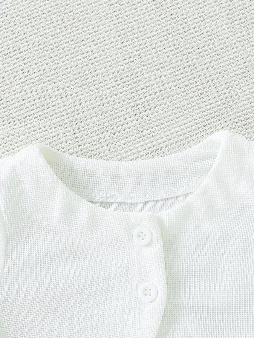 Baby Girl White Basic Long Sleeve Short Jacket