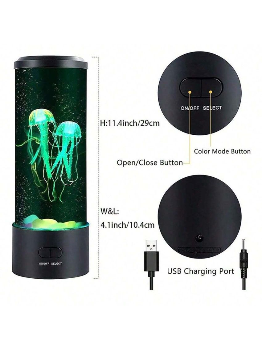 Jellyfish Lava Lamp with 16 Color Changing, Electric Jellyfish Lava Lamp for Adults, Kids, Jellyfish Tank Table Lamp, Color Changing Jellyfish Aquarium, Home Decor and Room Mood Light Attached