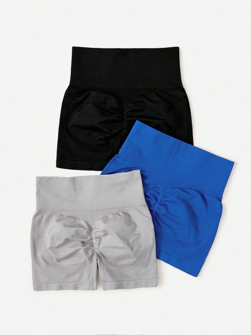 3pcs Wideband Waist Sports Shorts