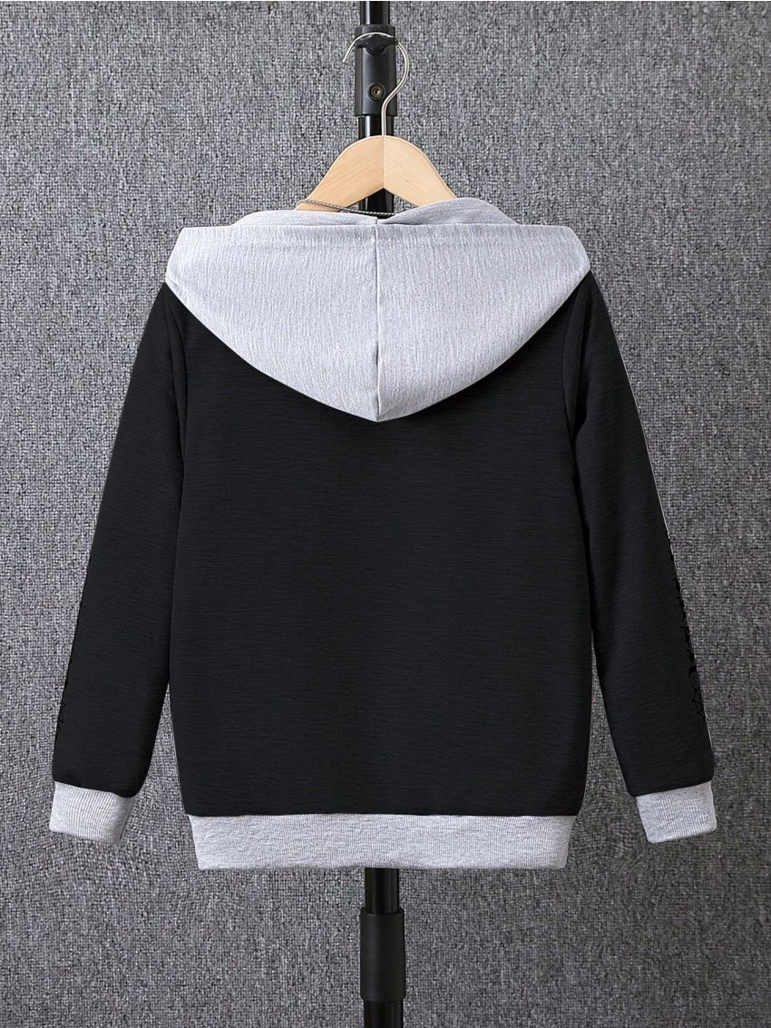 Tween Boys' Color Block Hooded Zip-Up Sweatshirt